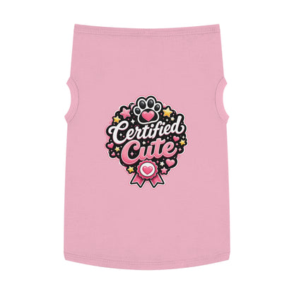 Certified Cute Pet Tank Top — Pink Paw Ribbon Dog Shirt