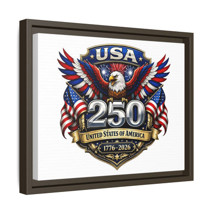 USA 250 Anniversary Framed Canvas — Patriotic Eagle 1776–2026 Wall Art