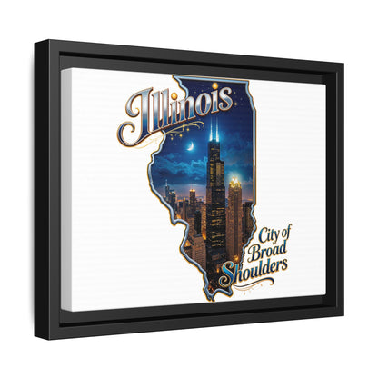 Illinois City of Broad Shoulders Matte Canvas Framed Wall Art