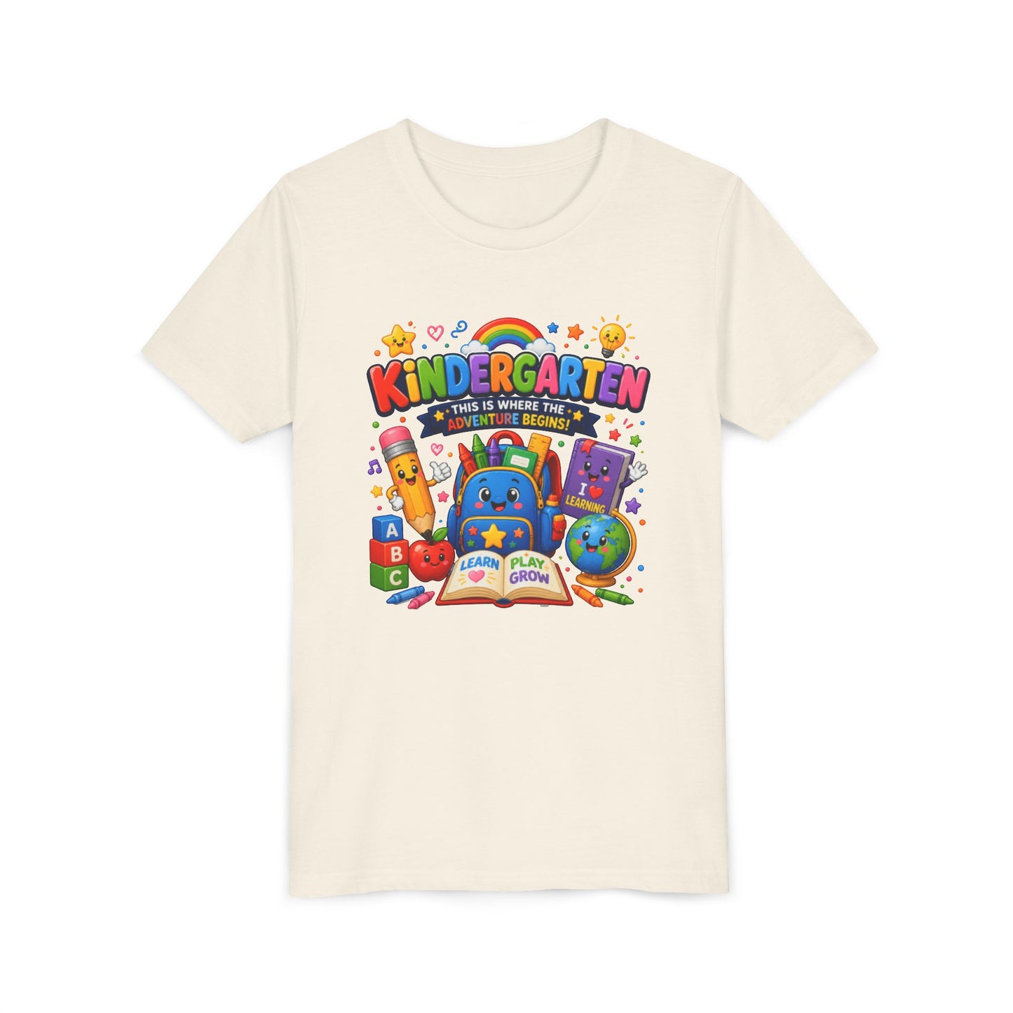 Kindergarten Kids T‑Shirt — 'Kindergarten: This Is Where the Fun Begins' Colorful Back-to-School Tee