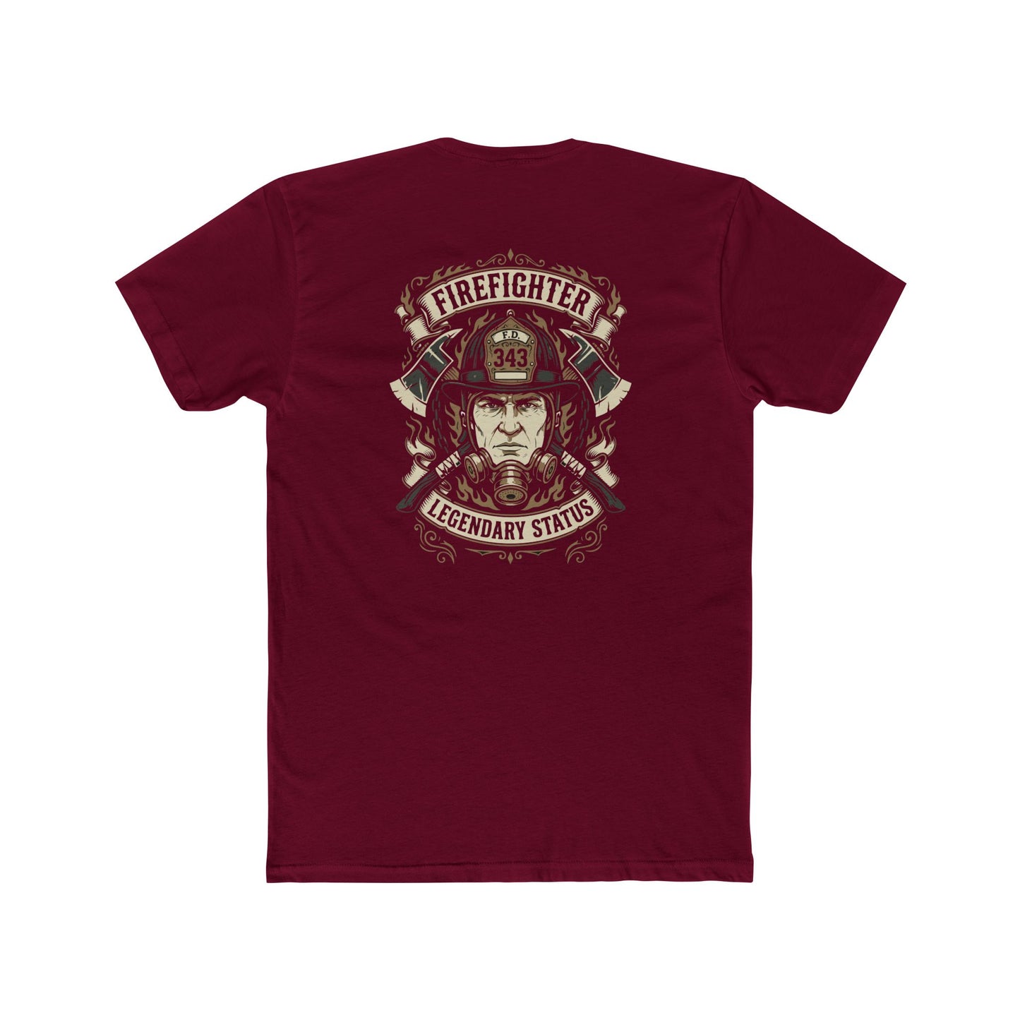 Firefighter Legendary Status T-Shirt — Vintage Fireman Helmet Graphic