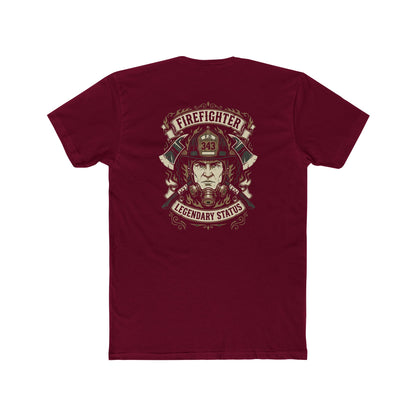 Firefighter Legendary Status T-Shirt — Vintage Fireman Helmet Graphic