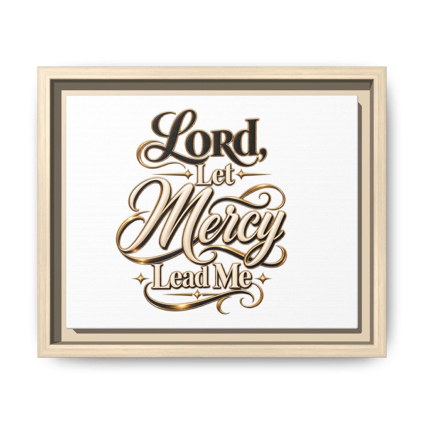 Framed Canvas Wall Art – "Lord, Let Mercy Lead Me" Inspirational Scripture Print