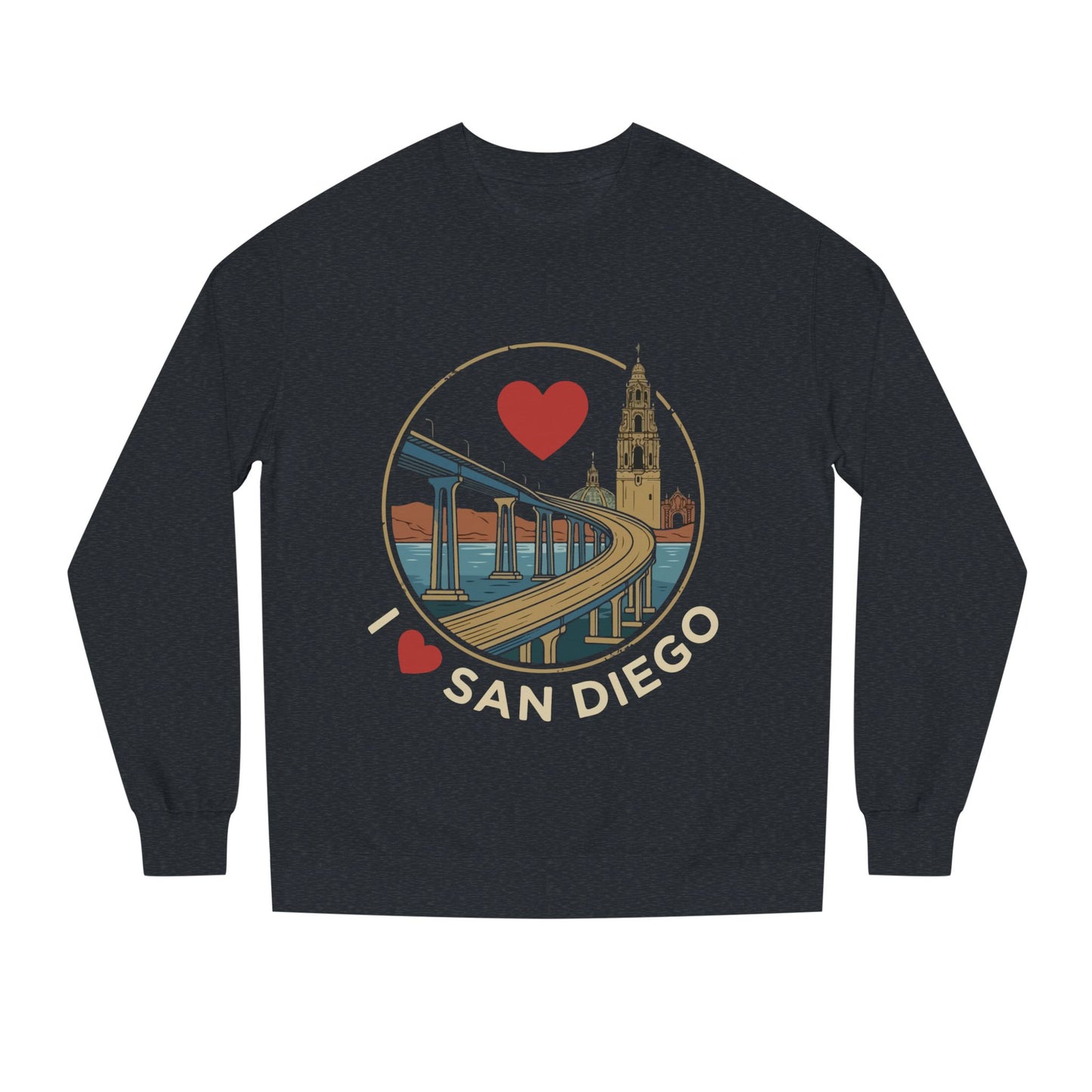 I Heart San Diego Sweatshirt — Balboa Park & Coronado Bridge Crewneck