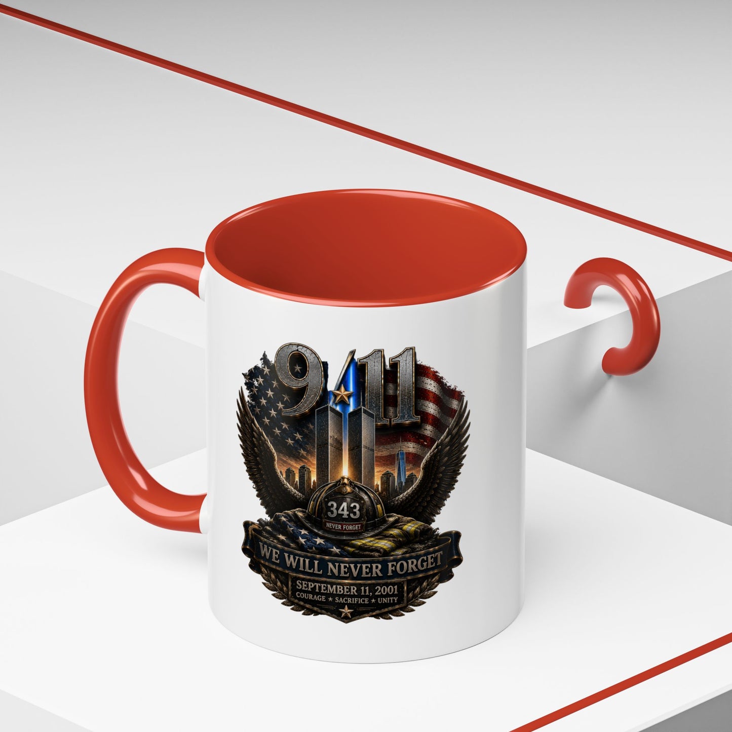 9/11 Memorial Coffee Mug - 'We Will Never Forget' Tribute Accent Mug