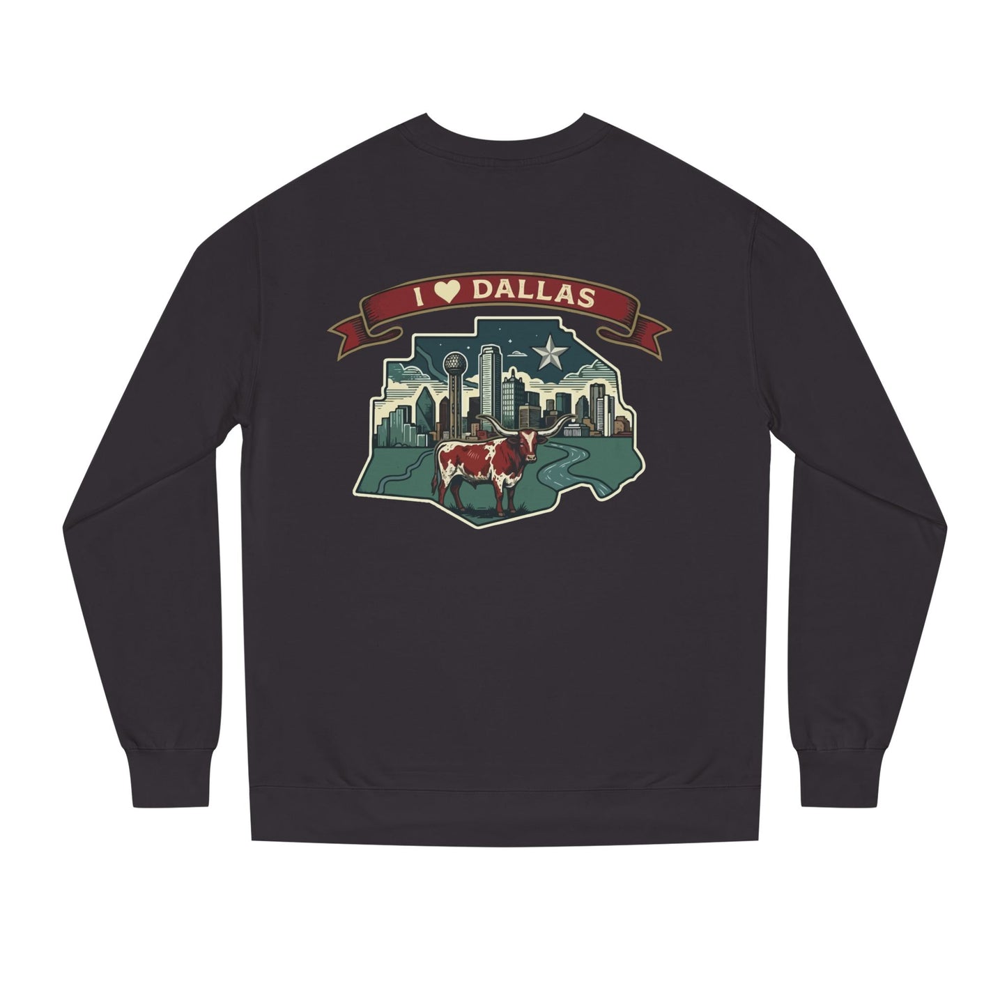 I  Dallas Skyline Sweatshirt — Vintage Texas Cityscape Crewneck