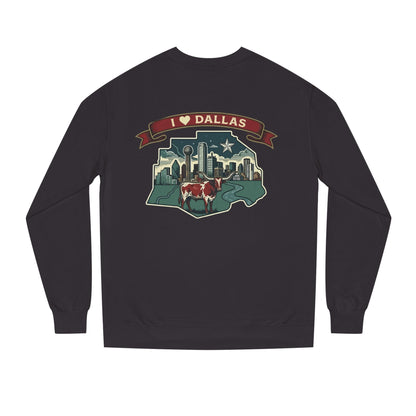 I  Dallas Skyline Sweatshirt — Vintage Texas Cityscape Crewneck