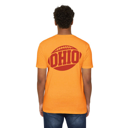 Ohio Football T-Shirt — Retro Red Football Logo Tee
