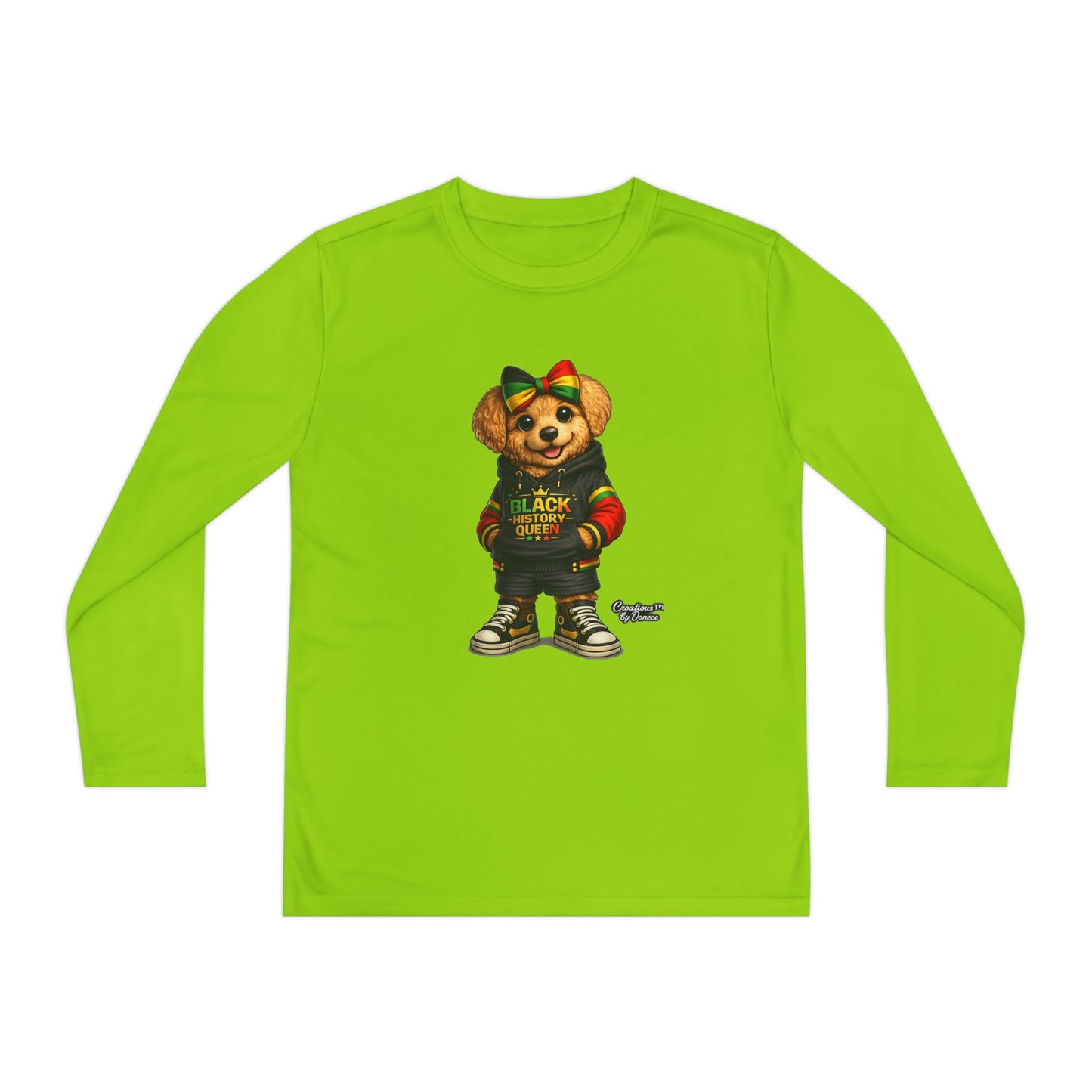 Youth Long Sleeve Tee — Rasta Bear 'Black History' Graphic