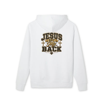 Jesus Got My Back Hoodie — Christian Faith Pullover with Cross Design