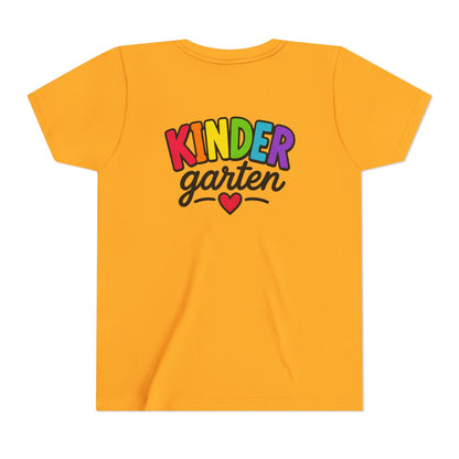 Kindergarten Rainbow Youth Tee — 'Kindergarten' Colorful Back-to-School Shirt
