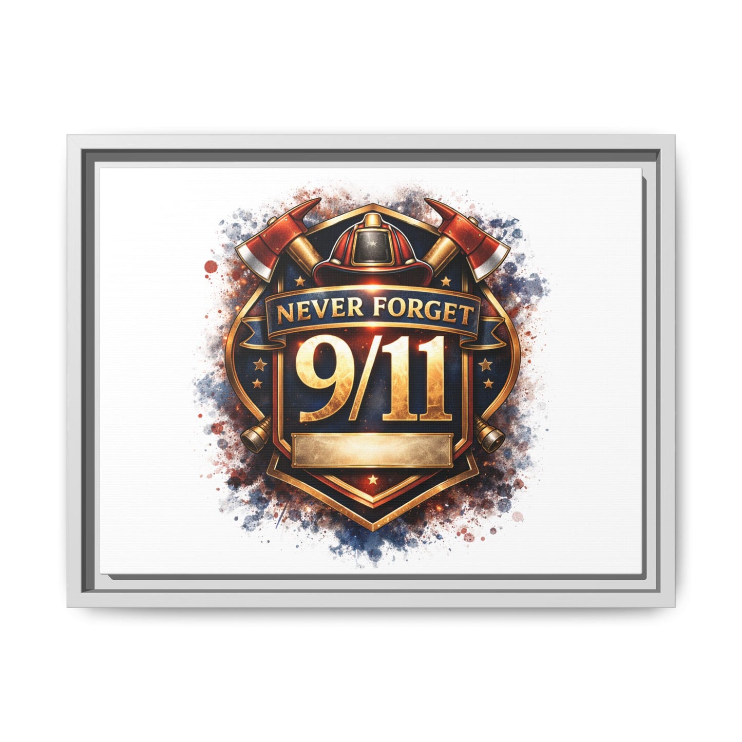 Framed Matte Canvas — 'Never Forget 9/11' Memorial Wall Art