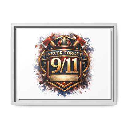 Framed Matte Canvas — 'Never Forget 9/11' Memorial Wall Art