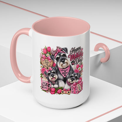 Mother's Day Schnauzer Coffee Mug — Happy Mother’s Day Dog Mom Accent Mug