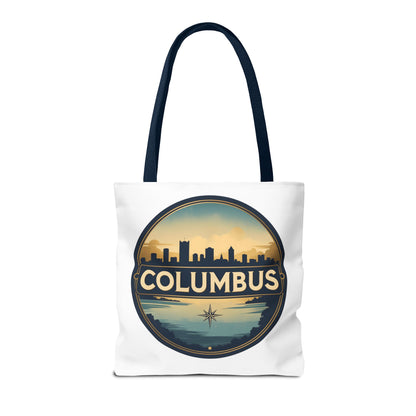 Columbus Skyline Tote Bag — Retro Cityscape Canvas Tote