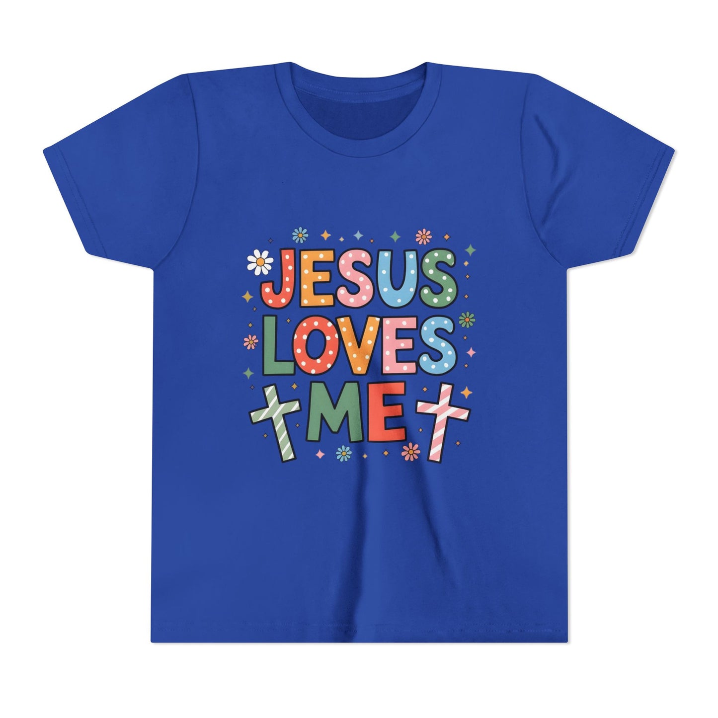 Youth Tee — "Jesus Loves Me" Colorful Christian Kids T-Shirt