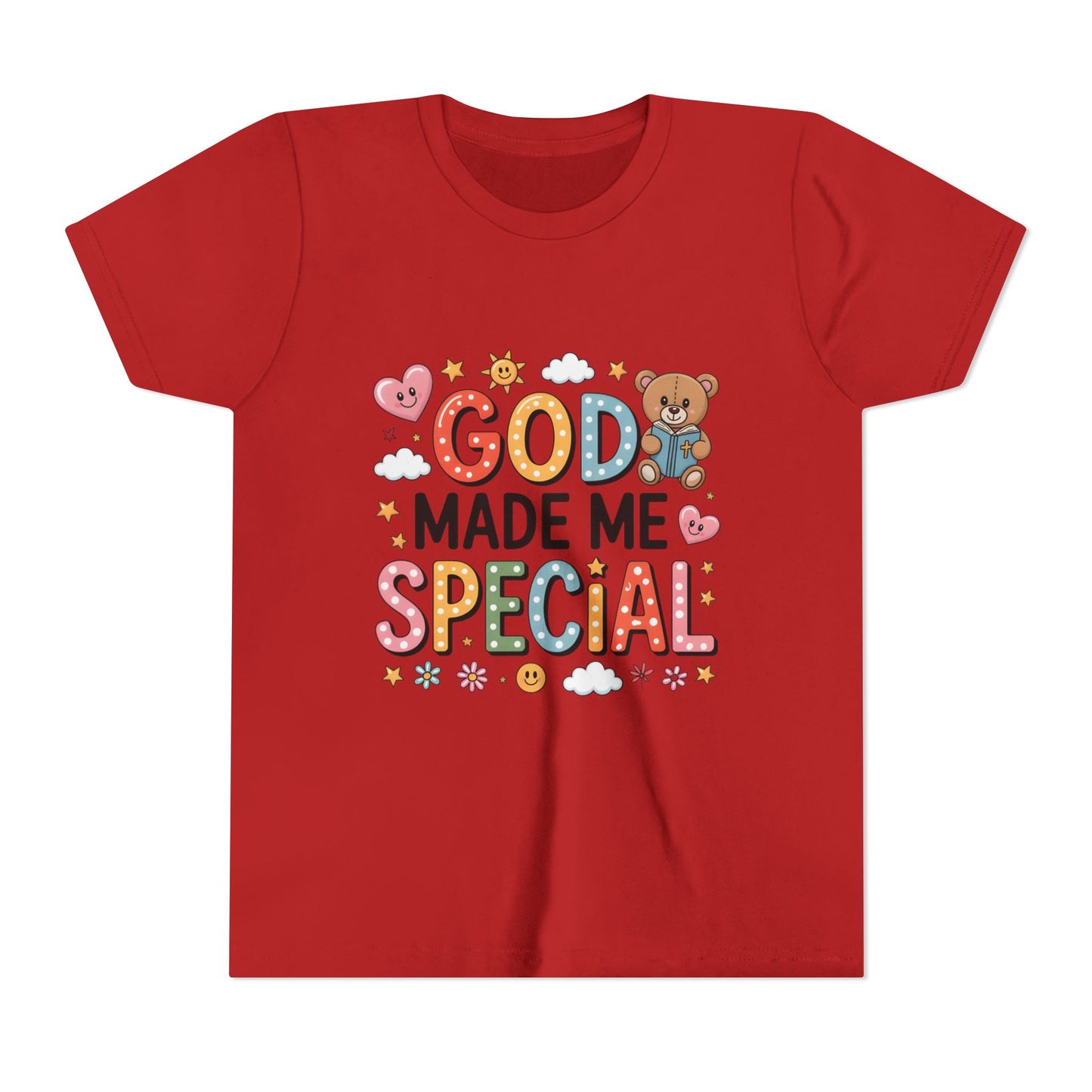 Youth Tee — "God Made Me Special" Cute Christian Kids T-Shirt