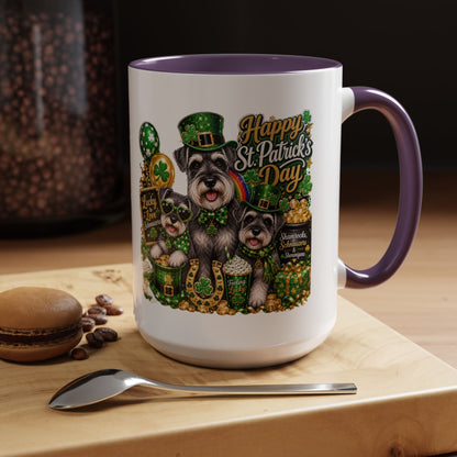 St. Patrick’s Day Dog Coffee Mug — Happy St. Patrick’s Day Accent Mug (11/15oz)