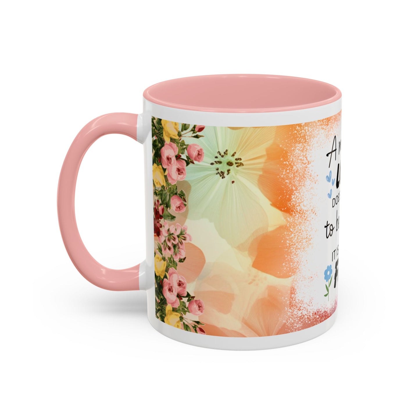 Mother’s Love Accent Coffee Mug – Floral Inspirational Gift (11/15 oz)