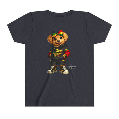 Youth Tee — Black History Queen Bear Graphic T-Shirt