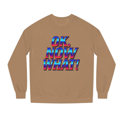 OK, Now What! Crewneck Sweatshirt — Bold Retro Gradient Graphic