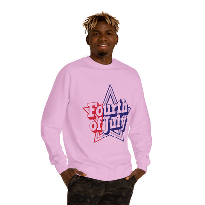 Fourth of July Star Sweatshirt — Patriotic Red White Blue Crewneck