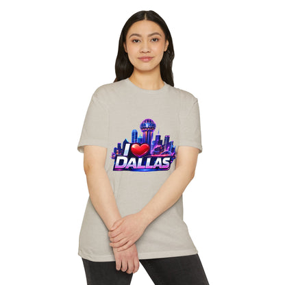 I Love Dallas T-Shirt — Retro Neon City Skyline Tee
