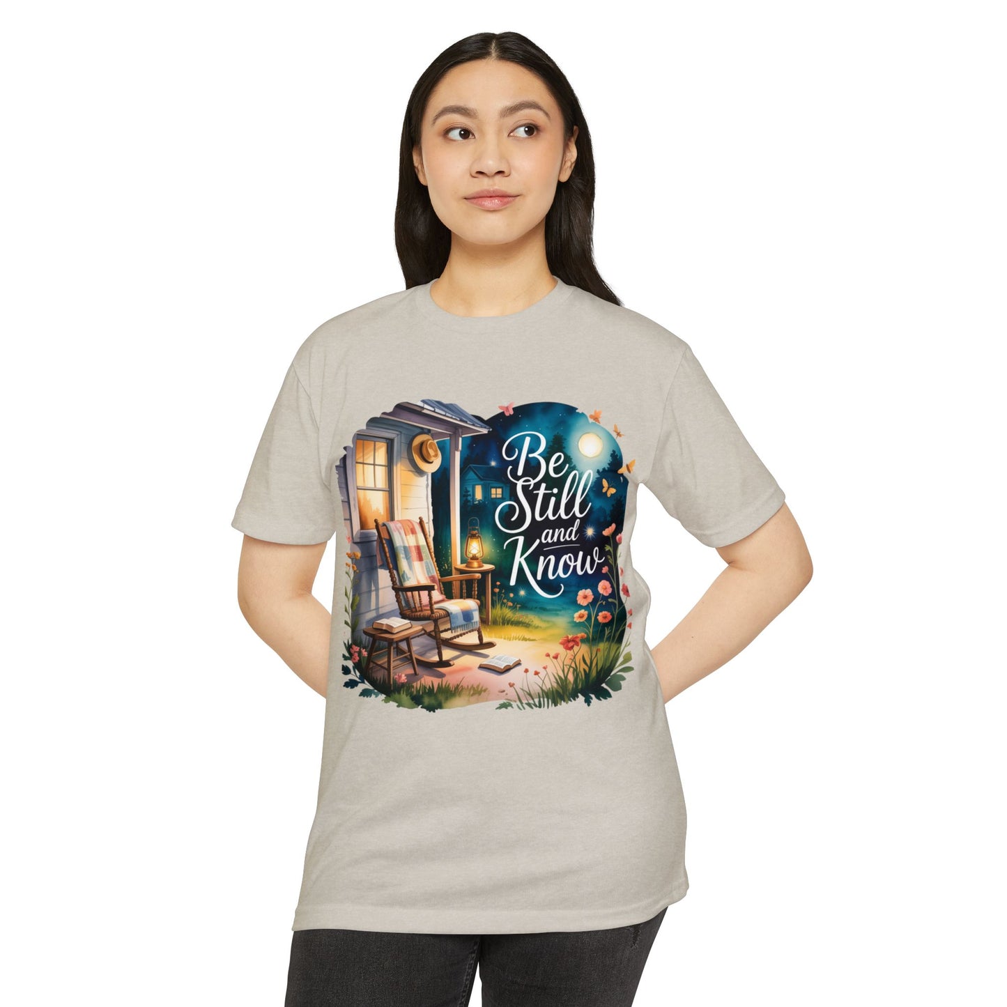 Be Still and Know T-Shirt — Cozy Porch & Moonlight Faith Tee