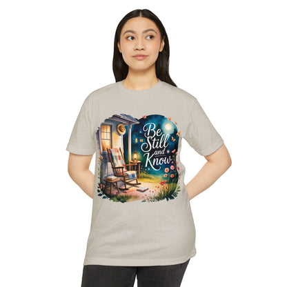 Be Still and Know T-Shirt — Cozy Porch & Moonlight Faith Tee