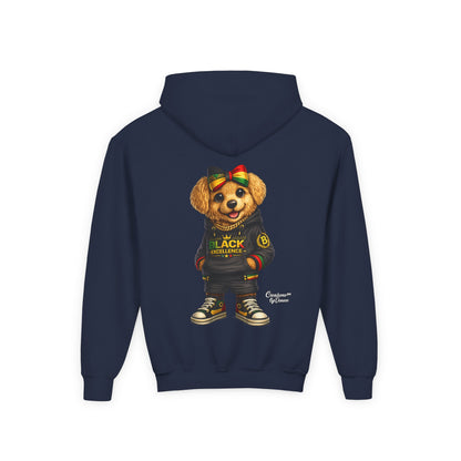 Youth Hoodie — Black Excellence Bear Graphic Sweatshirt (Kids)
