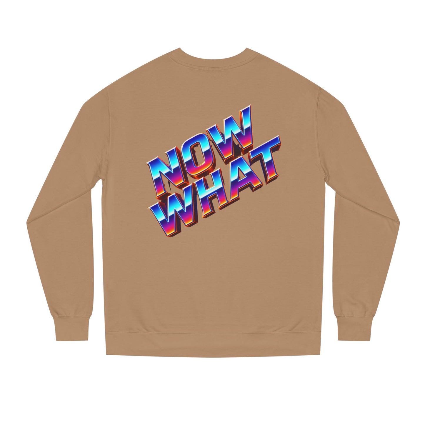 Now What Retro Sweatshirt — Bold 80s Gradient Graphic Crewneck