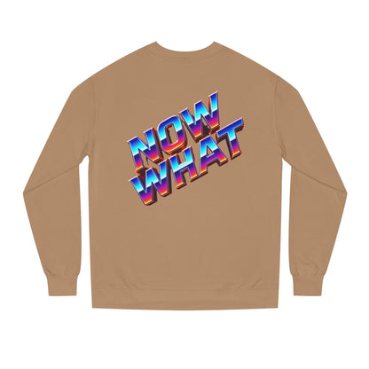 Now What Retro Sweatshirt — Bold 80s Gradient Graphic Crewneck