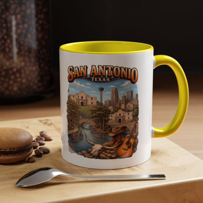 San Antonio Souvenir Coffee Mug – Texas Riverwalk Scenic Accent Mug (11/15oz)