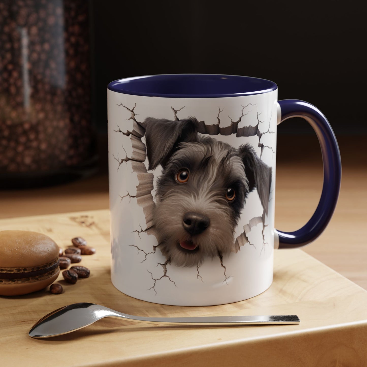 Schnauzer Peekaboo Accent Coffee Mug – Cute Dog Face 11/15oz