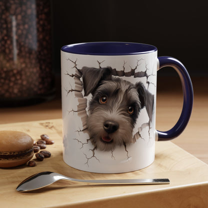 Schnauzer Peekaboo Accent Coffee Mug – Cute Dog Face 11/15oz