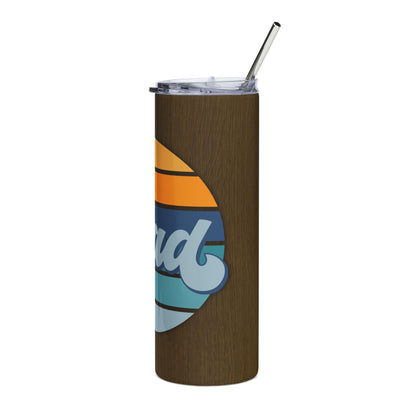 20oz Stainless Steel Tumbler — Retro Striped "Dad" Travel Cup