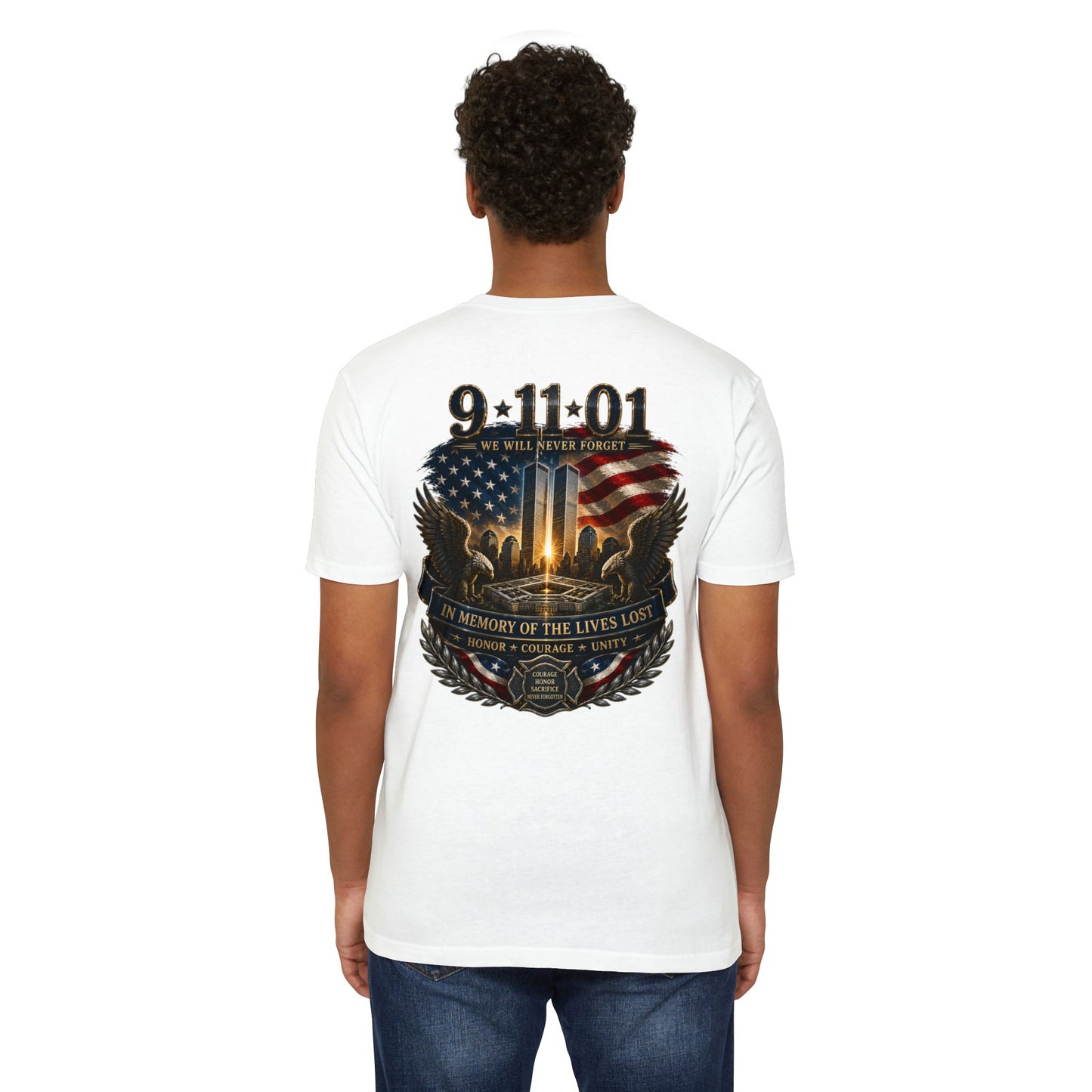 9/11 Memorial T-Shirt – "We Will Never Forget" Tribute Tee