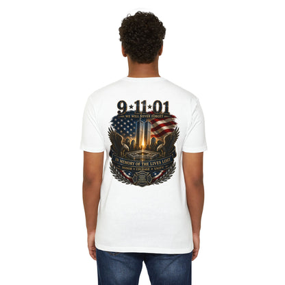 9/11 Memorial T-Shirt – "We Will Never Forget" Tribute Tee
