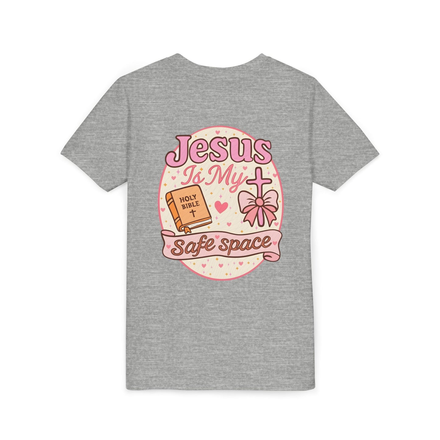 Youth Tee — "Jesus Is My Safe Space" Christian Kids T-Shirt