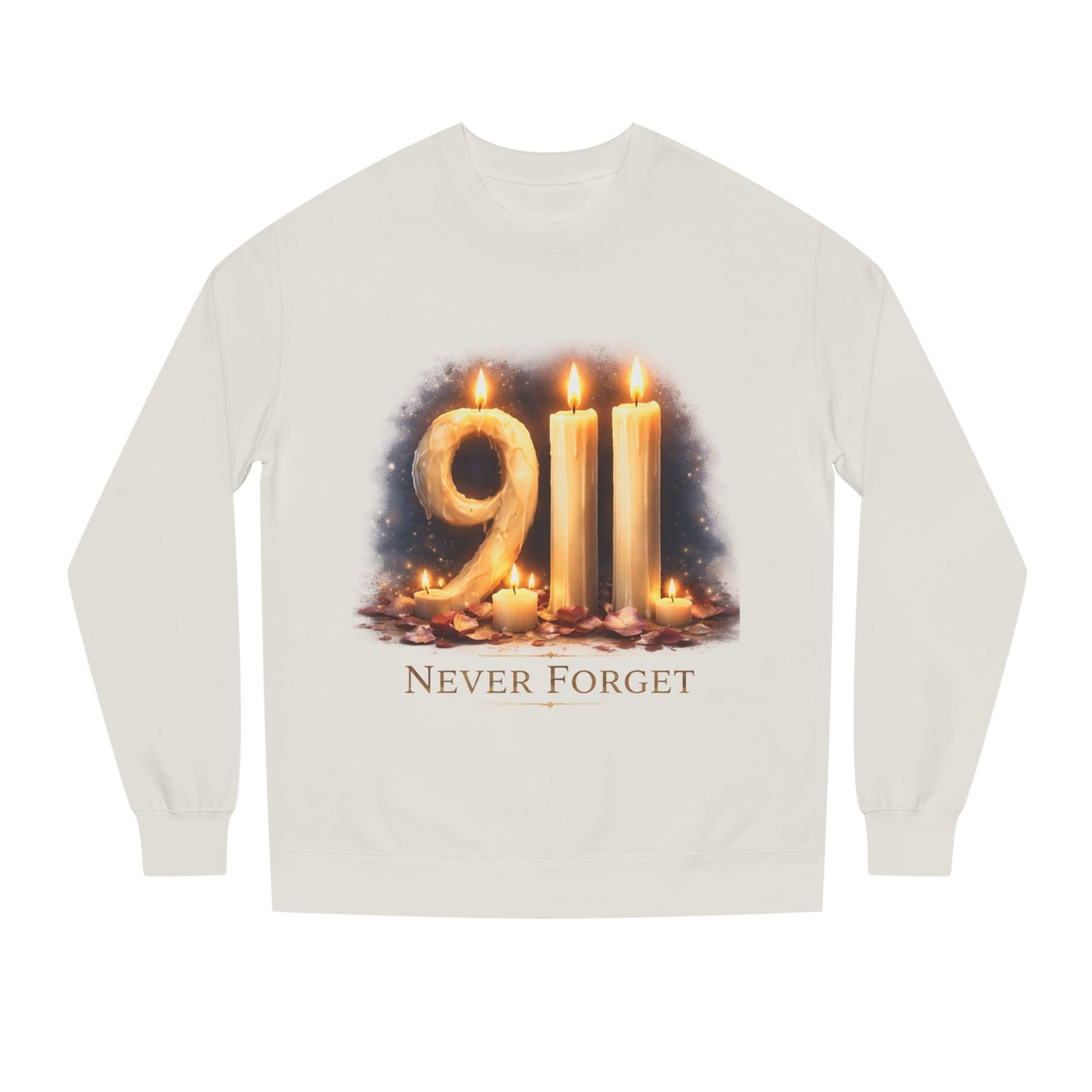 9/11 Never Forget Crewneck Sweatshirt — Memorial Tribute Pullover