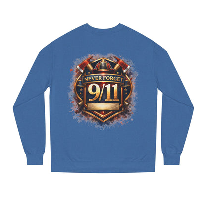 Never Forget 9/11 Sweatshirt — Memorial Firefighter Tribute Crewneck