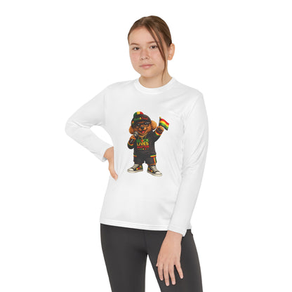 Youth Long Sleeve Tee — Black Lives Matter Kid Graphic with Rasta Flag