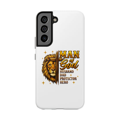 Man of God Lion Phone Case — ‘Man of God’ Christian Protector Dad Gift