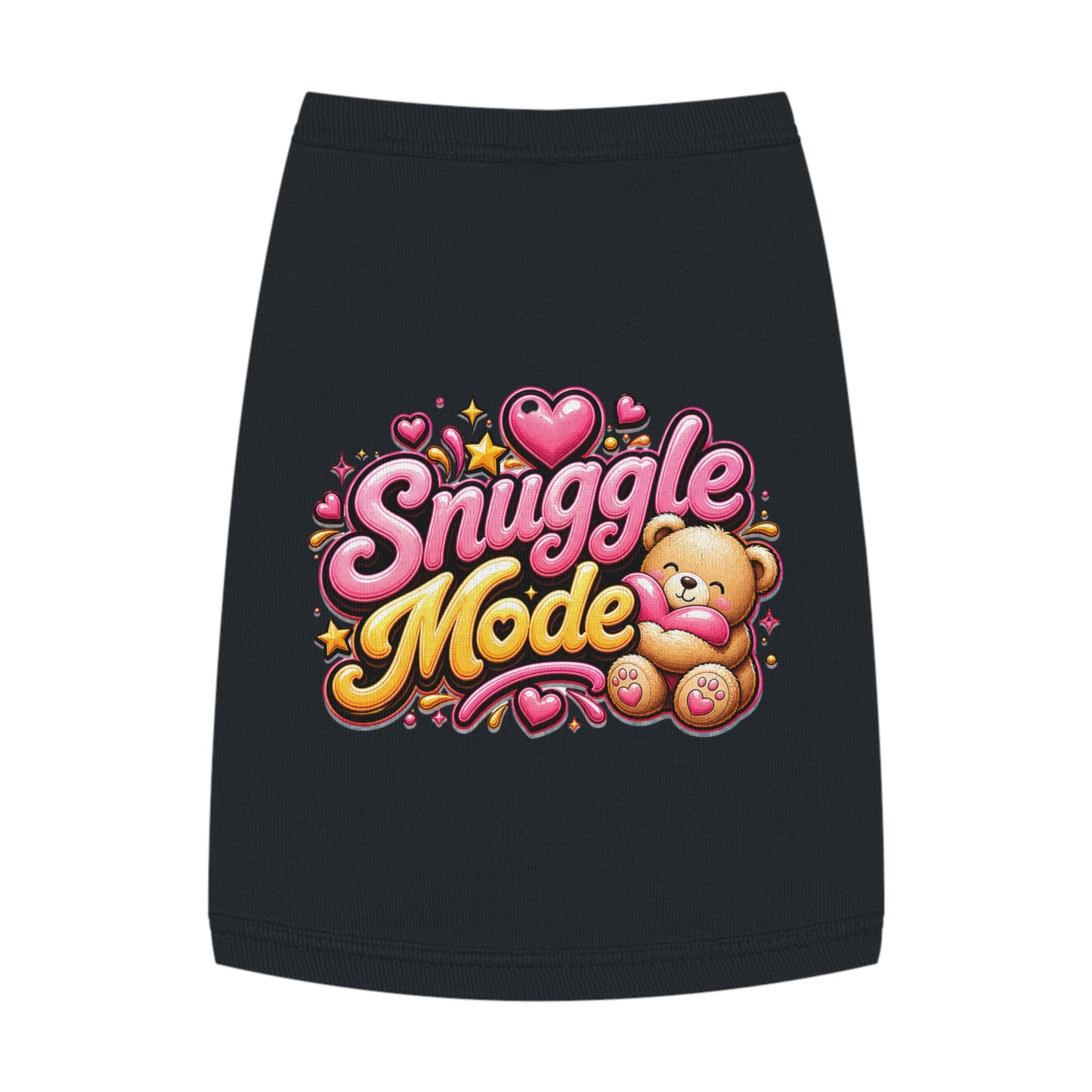 Snuggle Mode Pet Tank Top — Cute Teddy Heart Dog & Cat Shirt