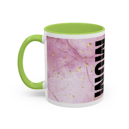 Mom Definition Accent Coffee Mug – Inspirational Pink Marble Mother’s Day Gift (11/15oz)