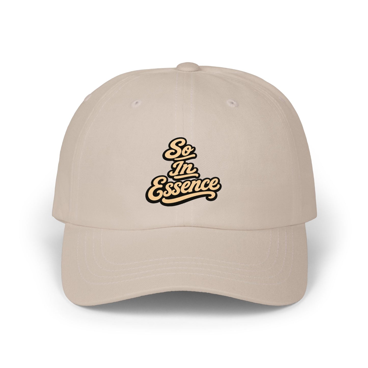 Dad Cap — "So In Essence" Embroidered Retro Script Hat