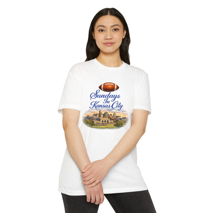 Sundays in Kansas City T-Shirt — Vintage Football and Cityscape Tee