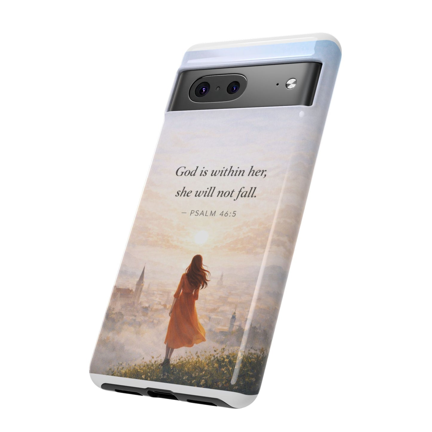 Inspirational Psalm 46:5 Phone Case — 'God is within her, she will not fall' Christian Phone Cover