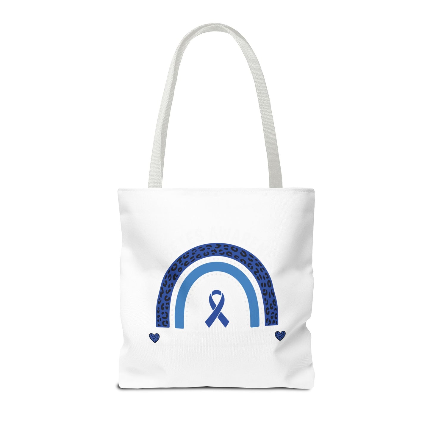 Blue Awareness Ribbon Rainbow Tote Bag – Support & Hope Everyday Tote