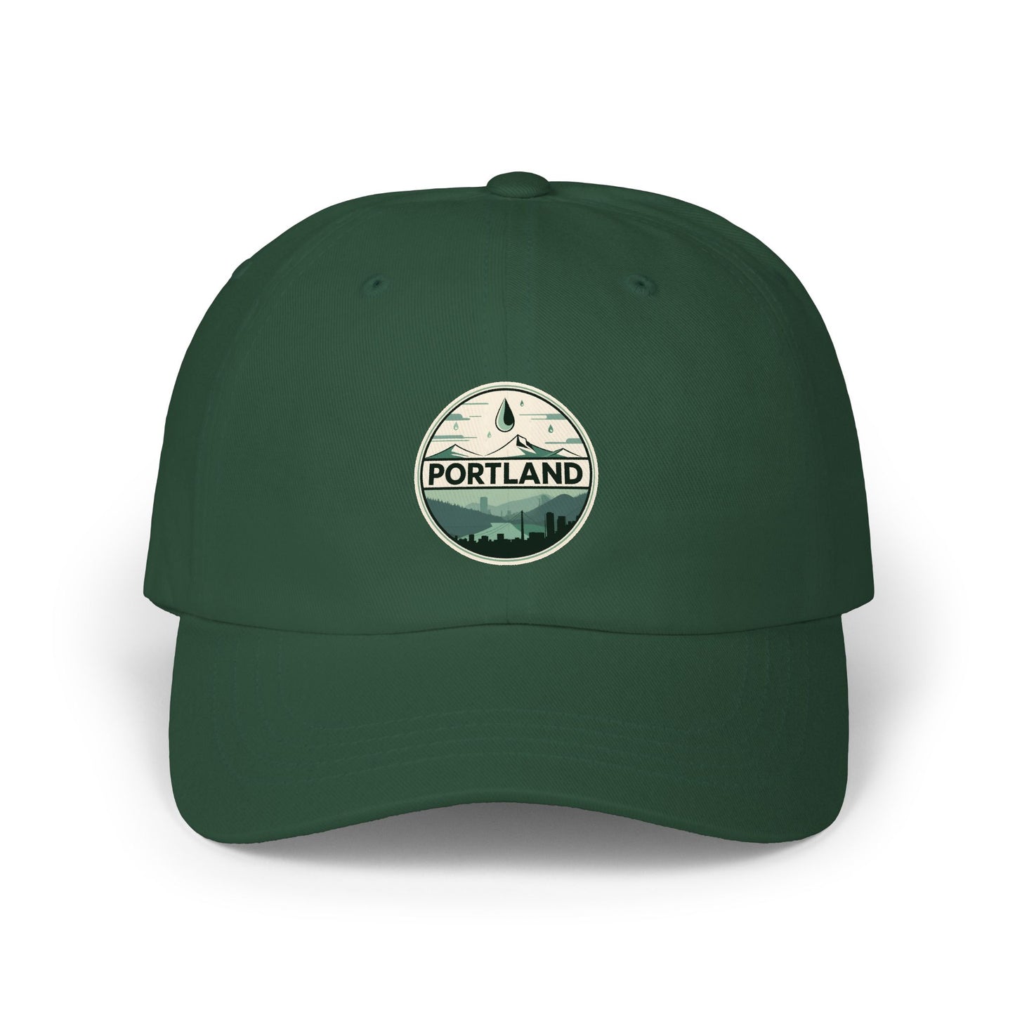Portland Scenic Patch Dad Cap – Vintage Mountain & City Embroidered Baseball Hat